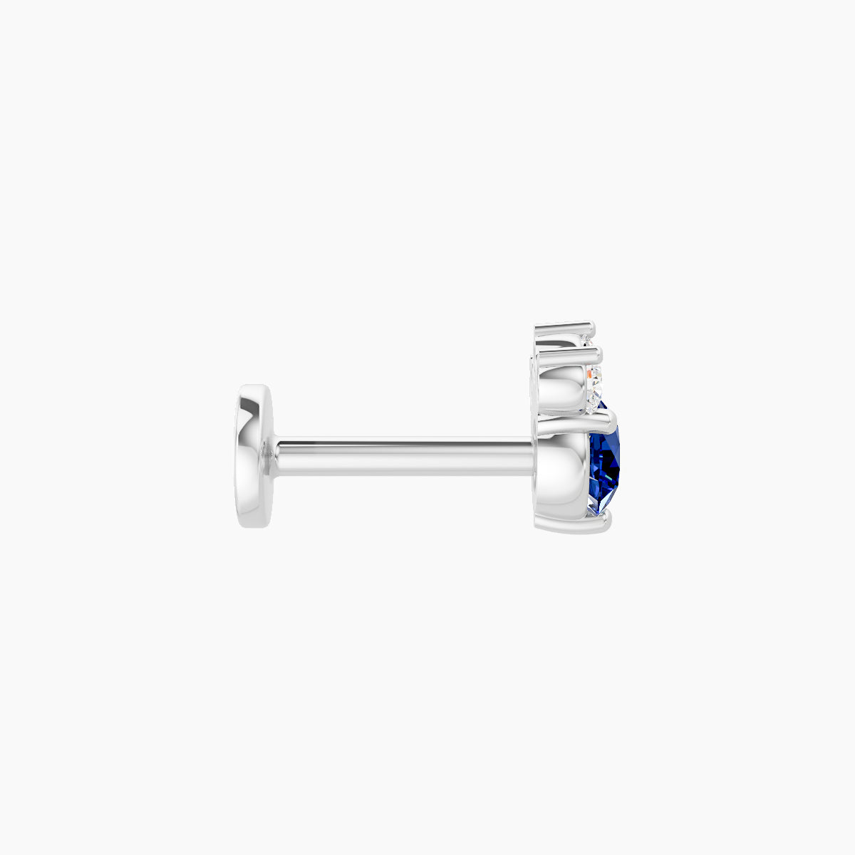 Sedna | 18k White Gold 6.5 mm 5.5 mm Sapphire & Diamond Nose Piercing
