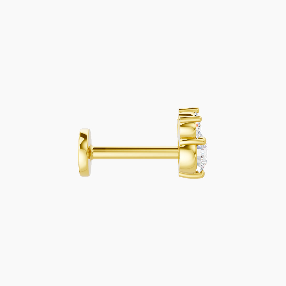 Sedna | 18k Yellow Gold 5.5 mm 6.5 mm Diamond Nose Piercing
