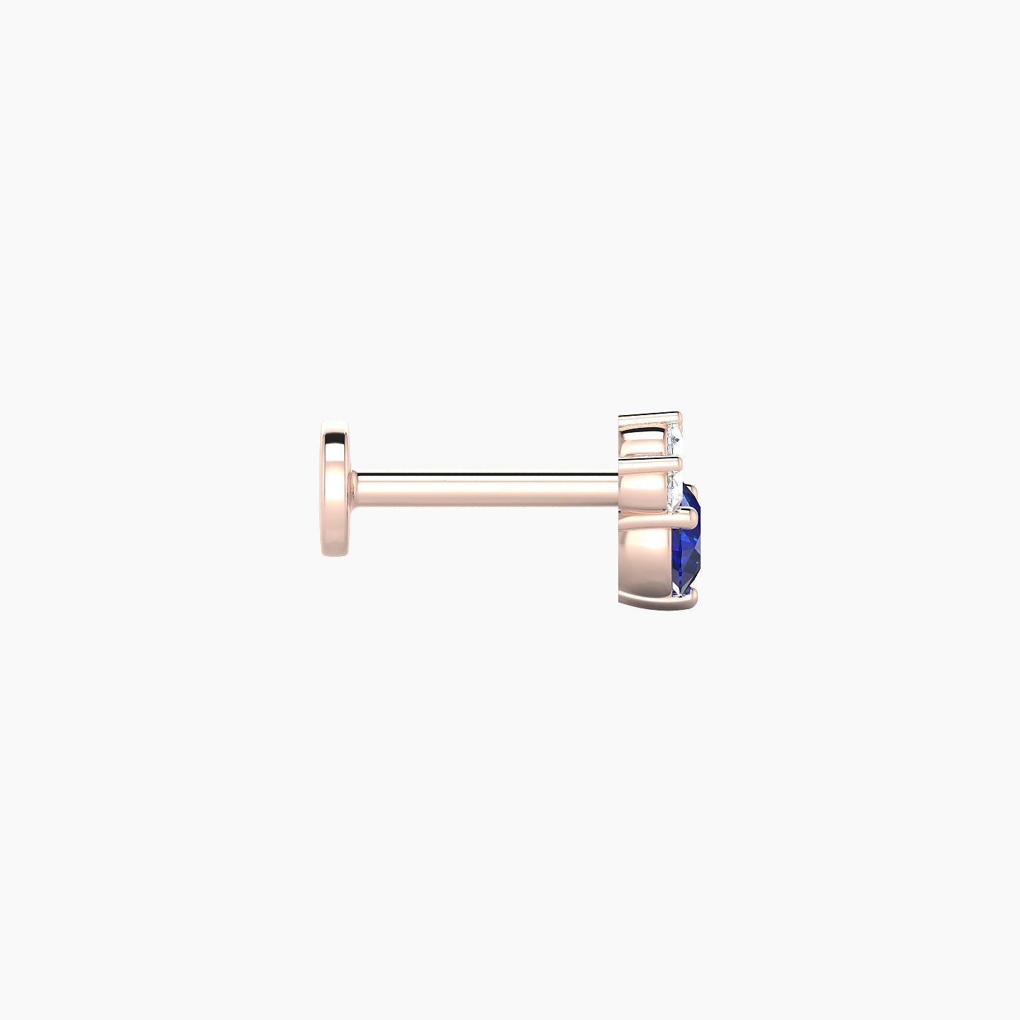 Sedna | 18k Rose Gold 6.5 mm 5.5 mm Sapphire & Diamond Nose Piercing
