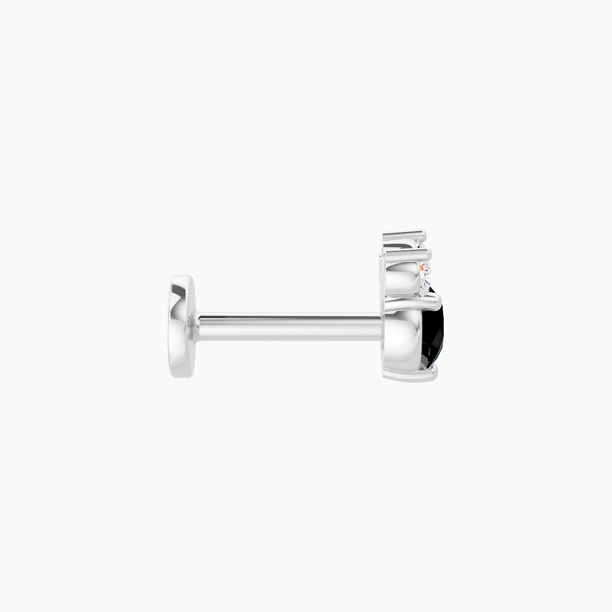 Sedna | 18k White Gold 6.5 mm 5.5 mm Black Diamond & Diamond Piercing
