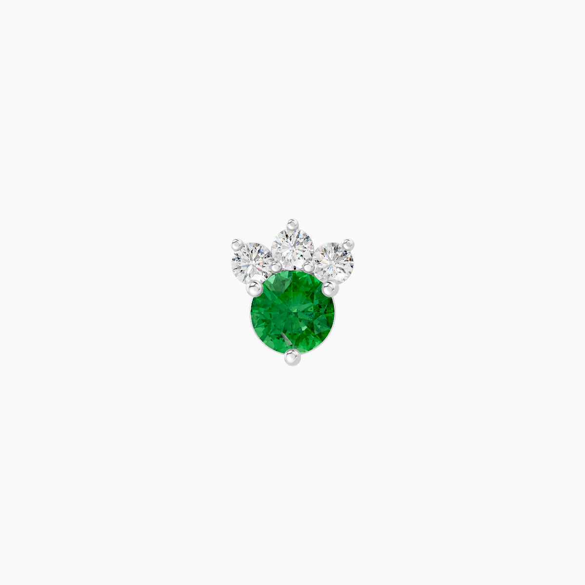 Sedna | 18k White Gold 6.5 mm 5.5 mm Emerald & Diamond Piercing