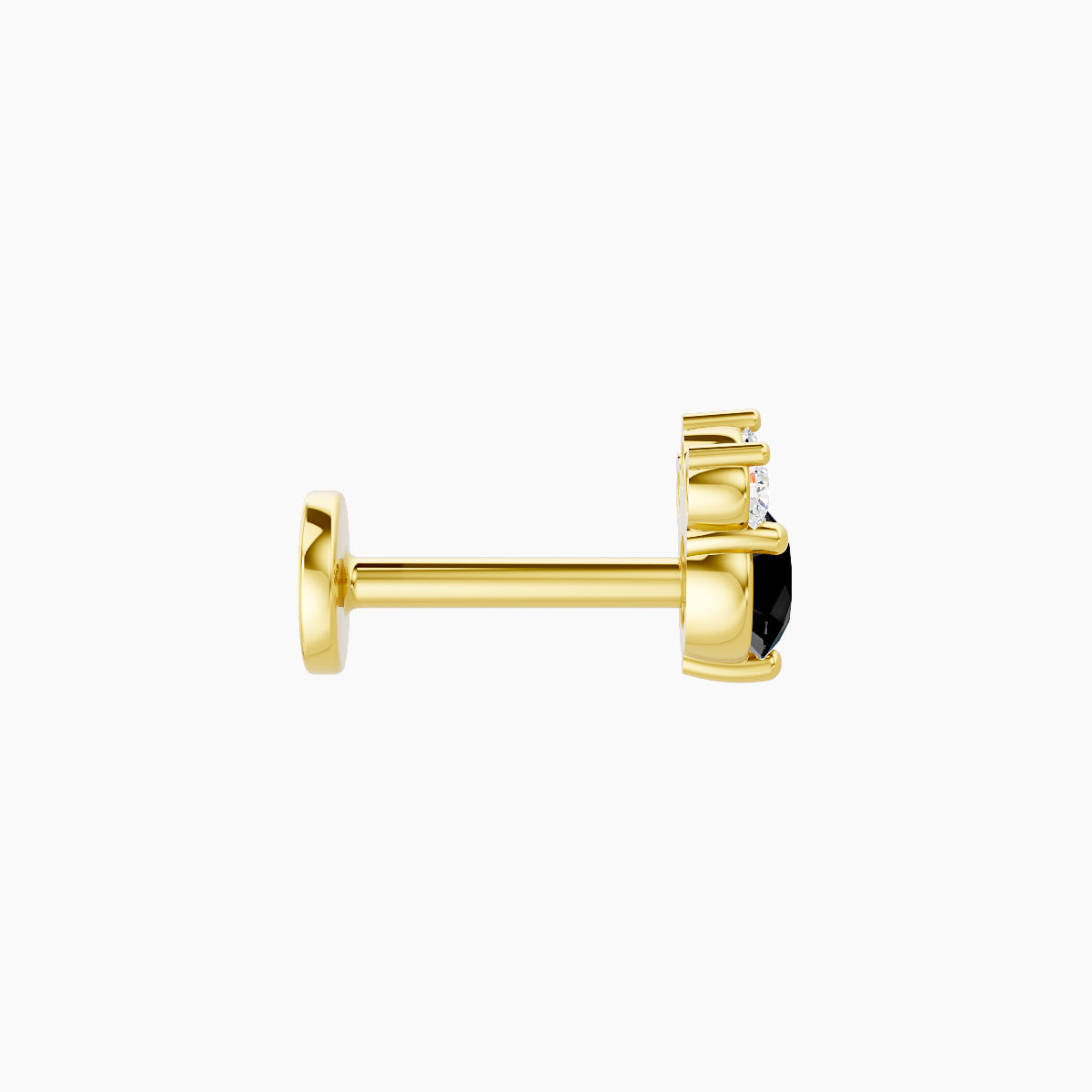 Sedna | 18k Yellow Gold 6.5 mm 5.5 mm Black Diamond & Diamond Piercing