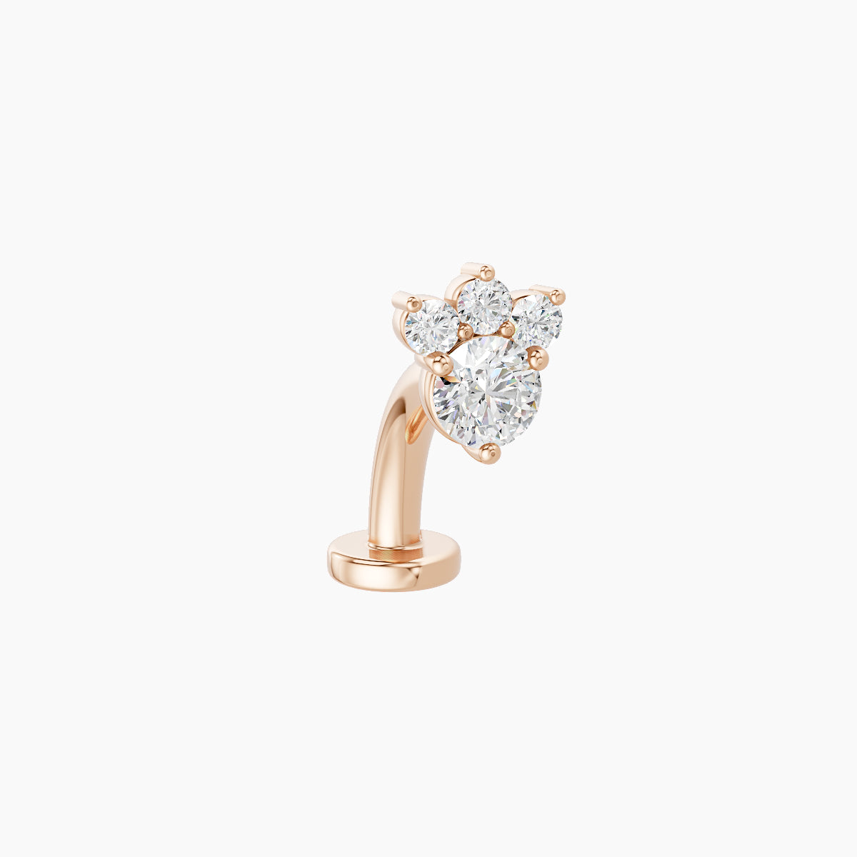Sedna | 18k Rose Gold 5.5 mm 8 mm Diamond Floating Navel Piercing