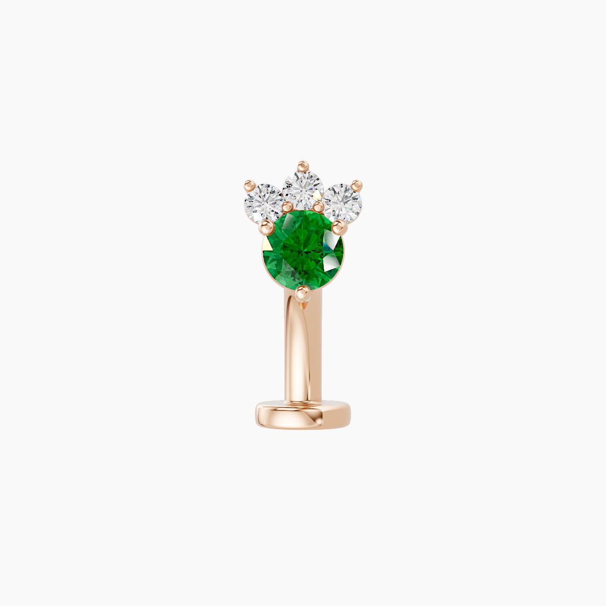 Sedna | 18k Rose Gold 8 mm 5.5 mm Emerald & Diamond Floating Navel Piercing
