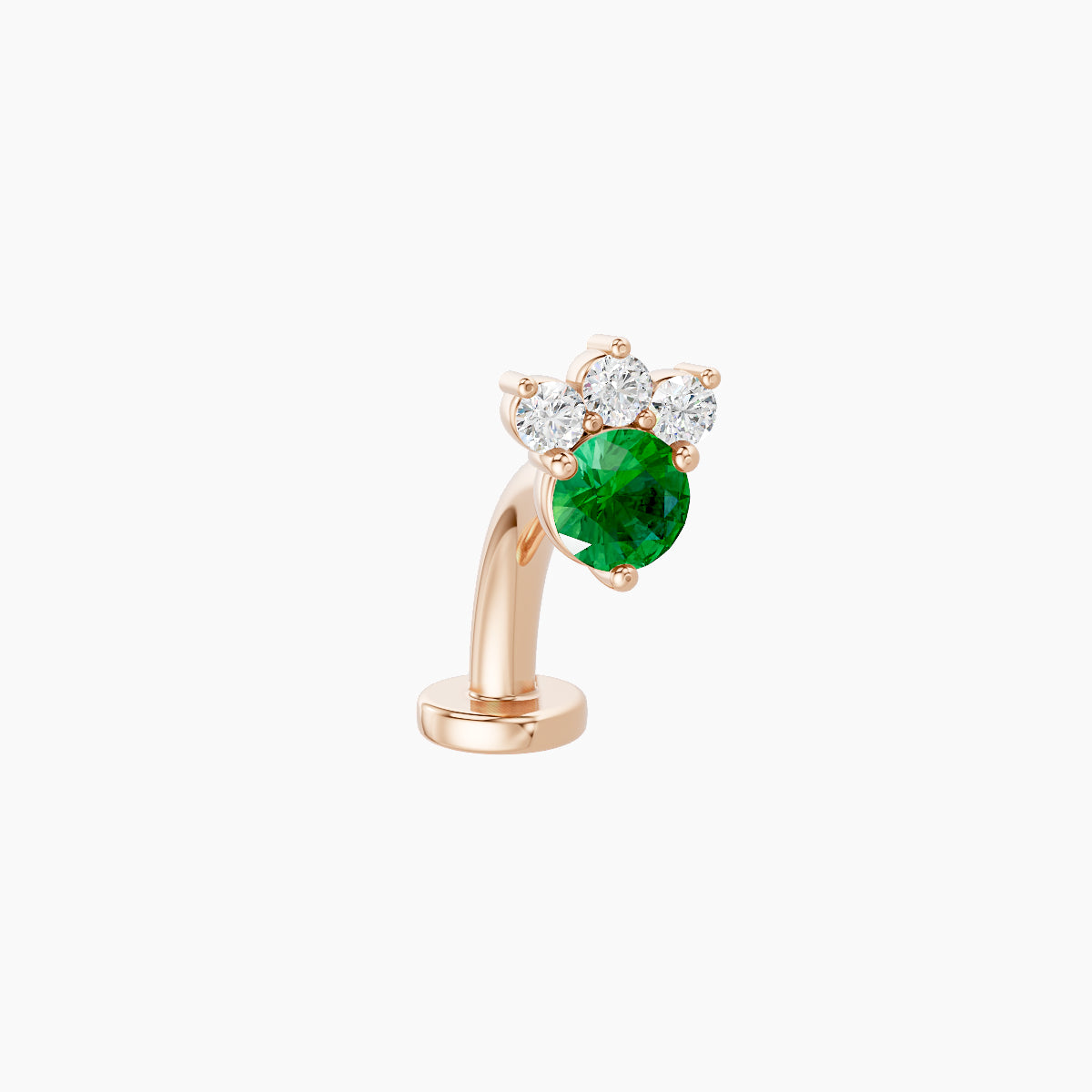 Sedna | 18k Rose Gold 8 mm 5.5 mm Emerald & Diamond Floating Navel Piercing
