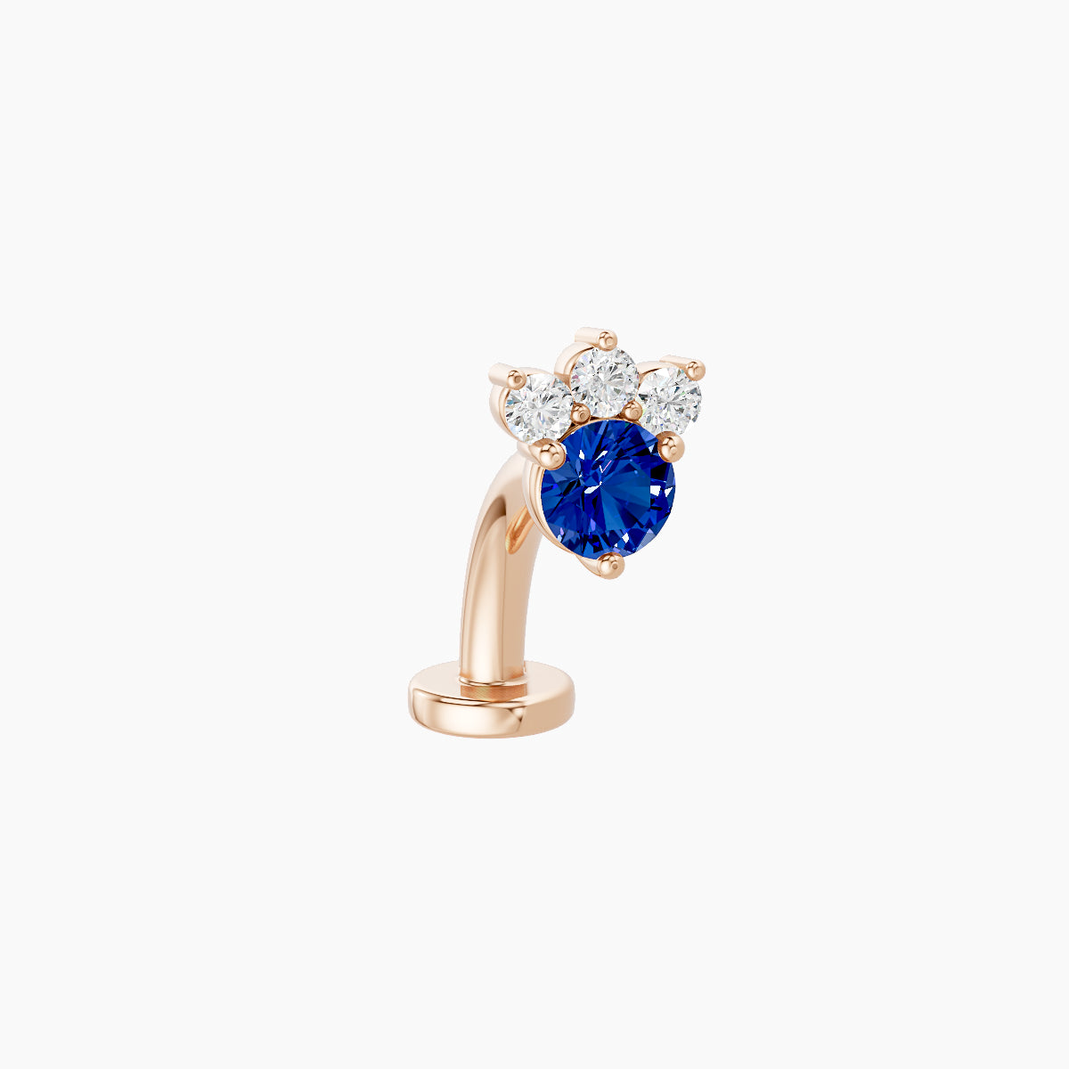 Sedna | 18k Rose Gold 8 mm 5.5 mm Sapphire & Diamond Floating Navel Piercing