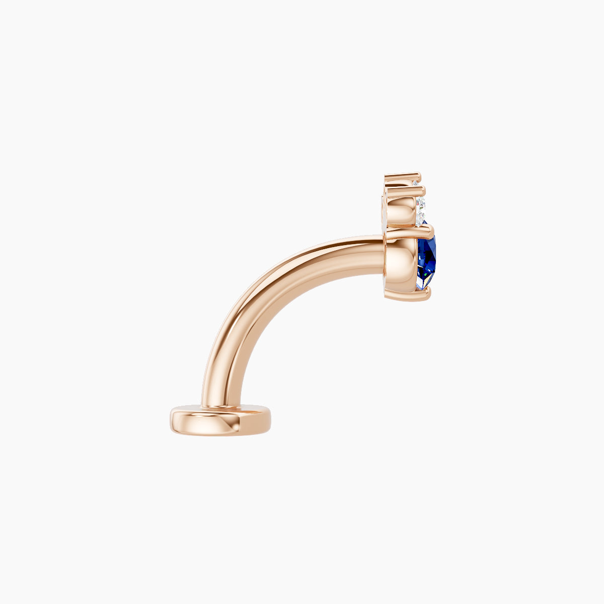 Sedna | 18k Rose Gold 8 mm 5.5 mm Sapphire & Diamond Floating Navel Piercing