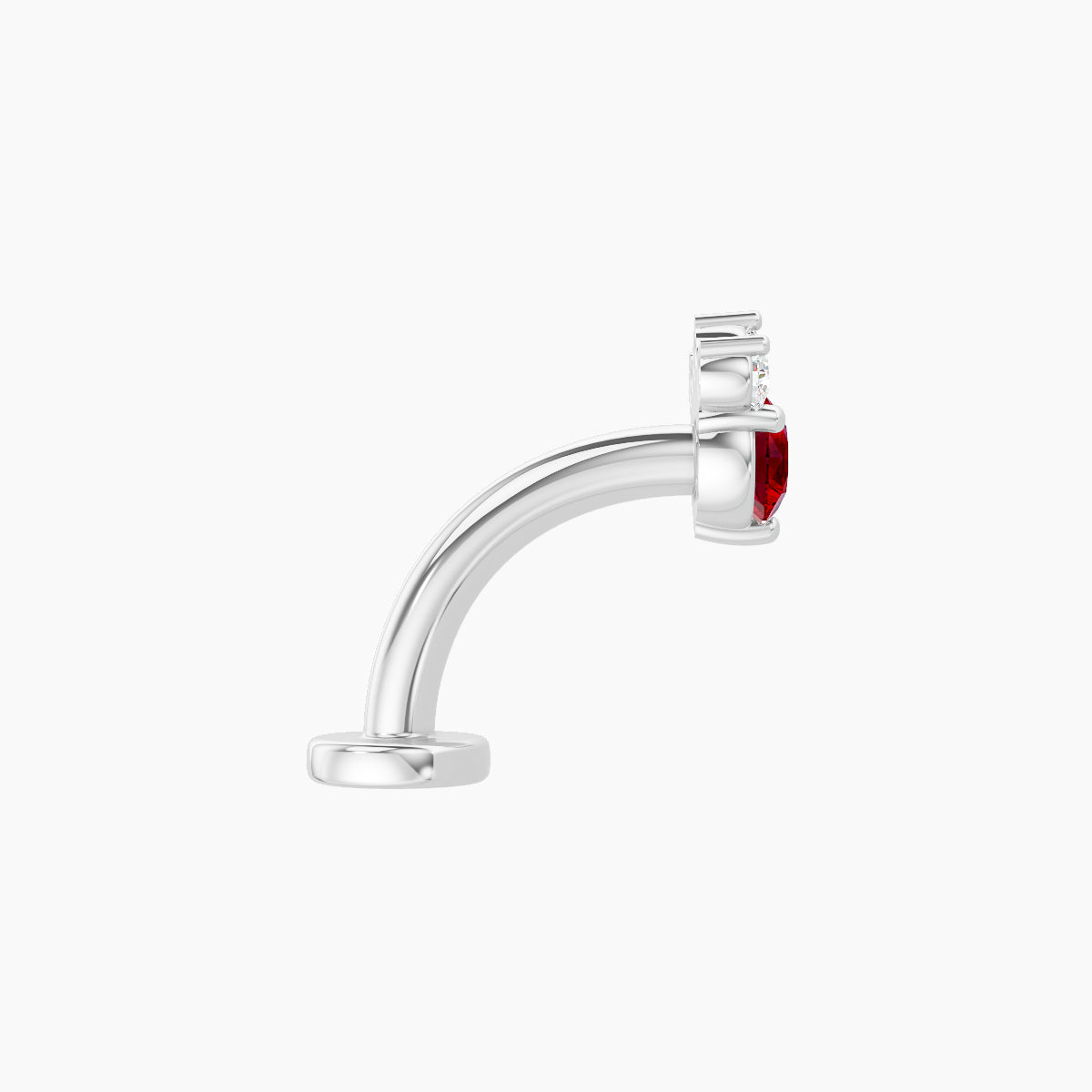 Sedna | 18k White Gold 8 mm 5.5 mm Ruby & Diamond Floating Navel Piercing