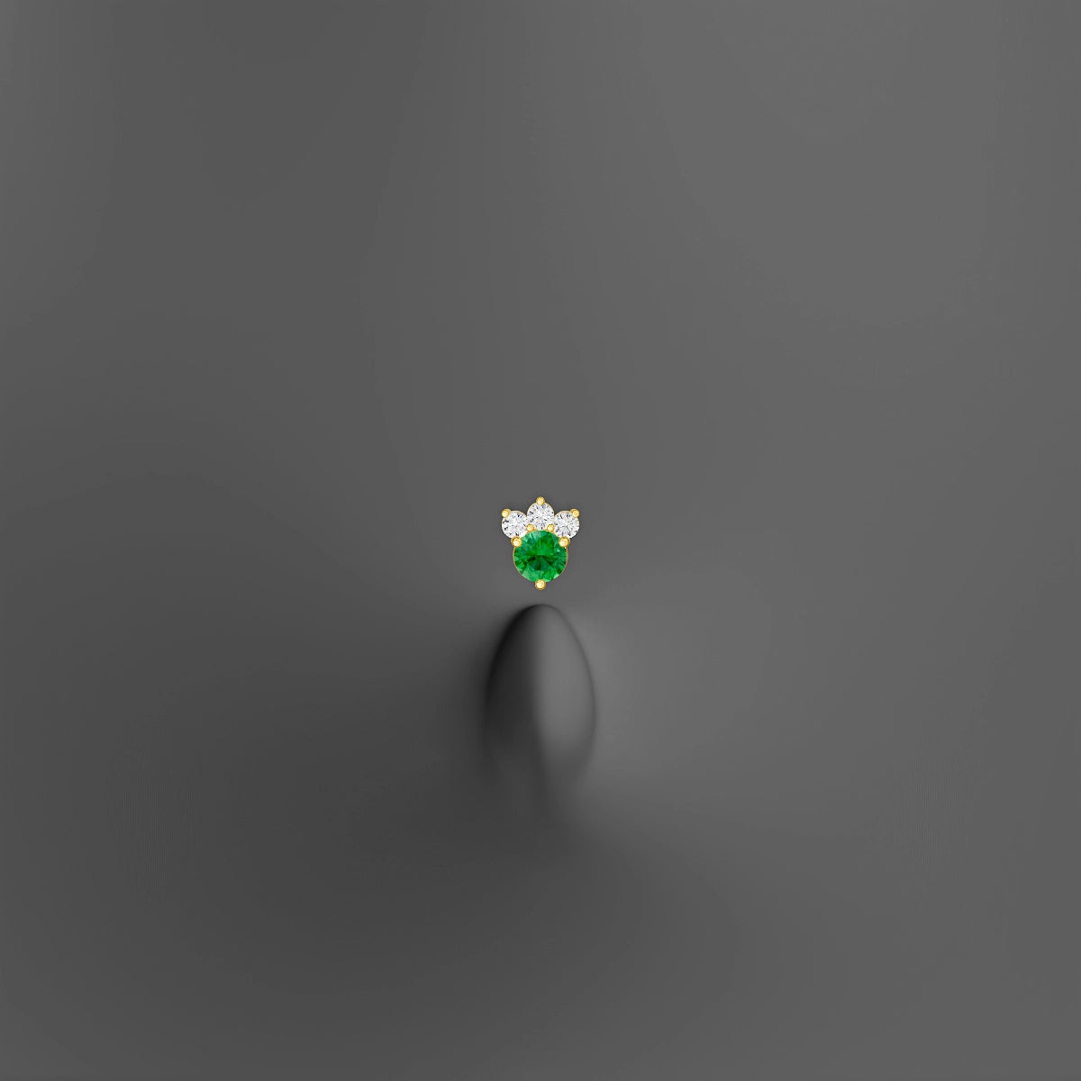 Sedna | 18k Yellow Gold 8 mm 5.5 mm Emerald & Diamond Floating Navel Piercing