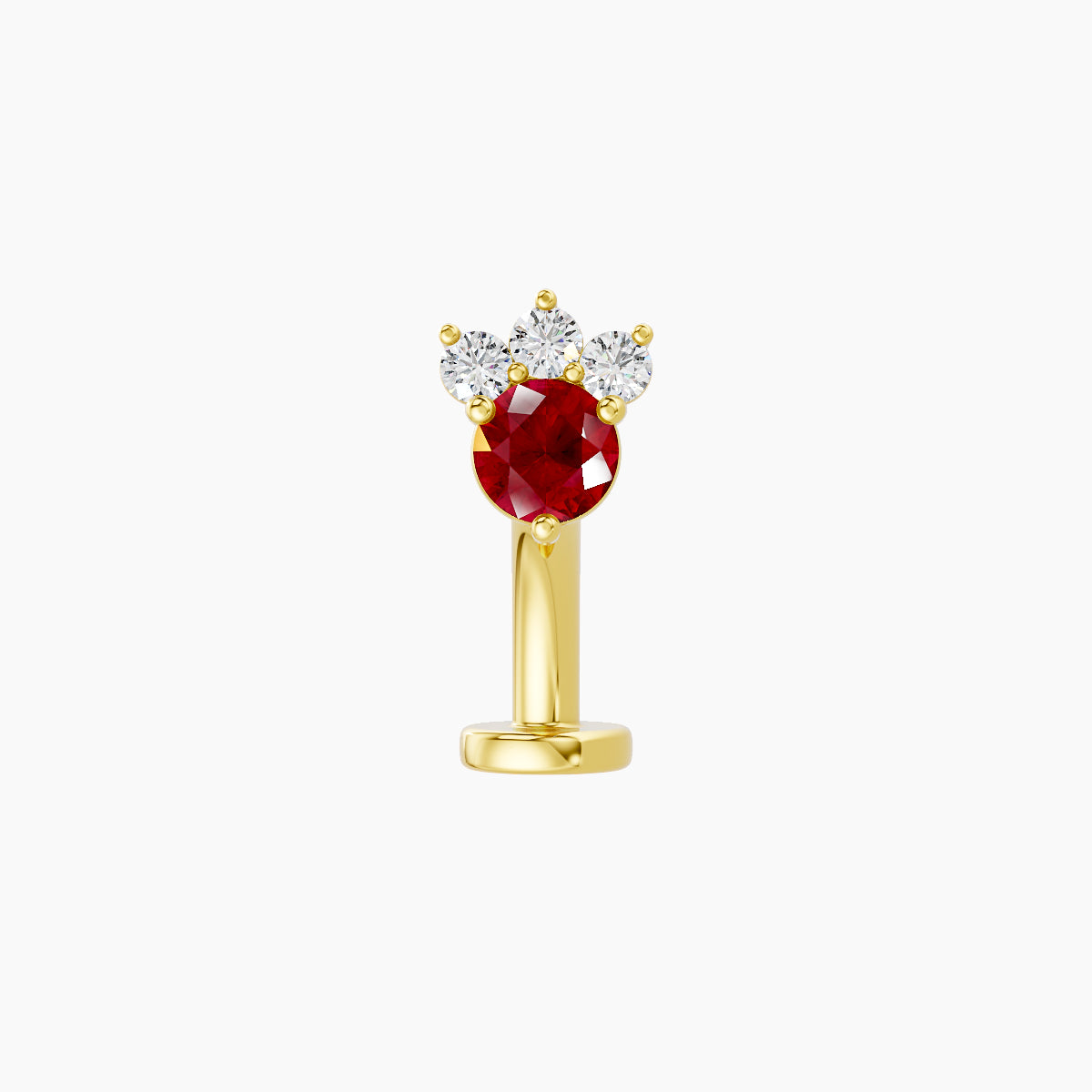 Sedna | 18k Yellow Gold 8 mm 5.5 mm Ruby & Diamond Floating Navel Piercing