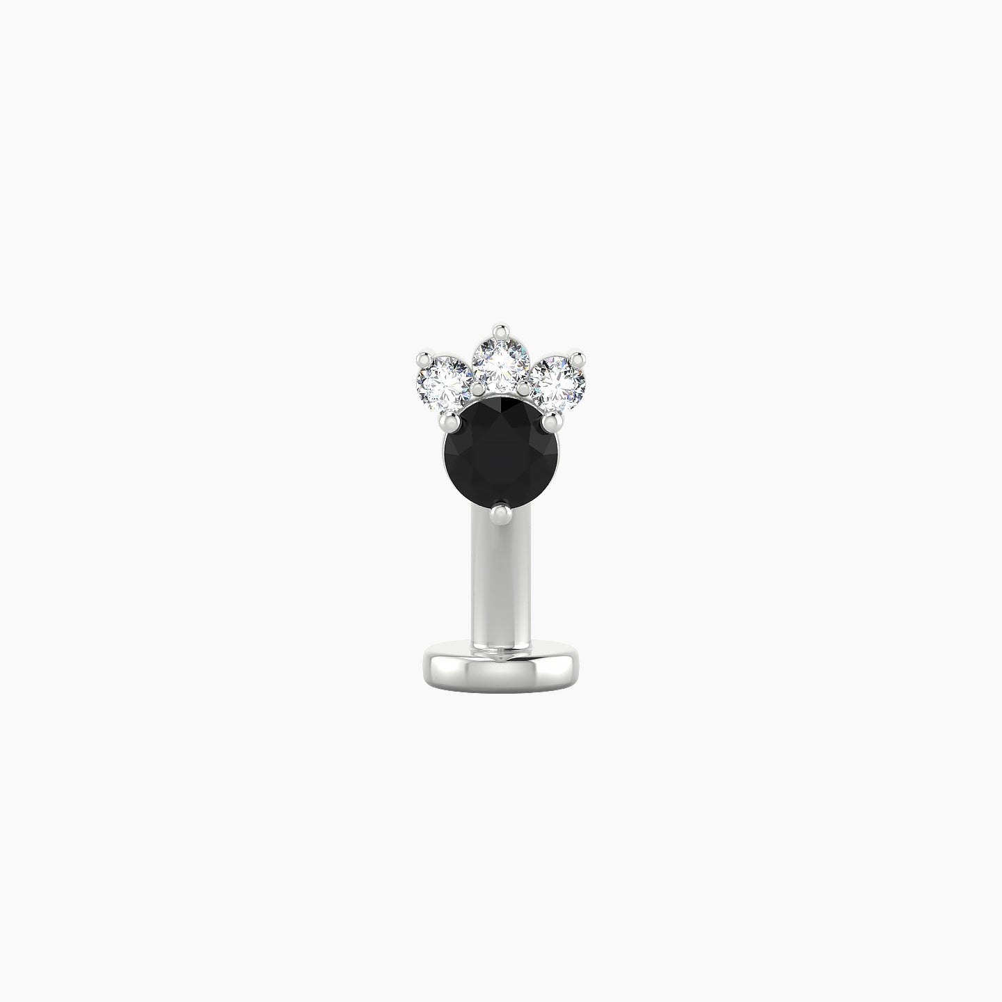 Sedna | 18k White Gold 8 mm 5.5 mm Black Diamond & Diamond Floating Navel Piercing