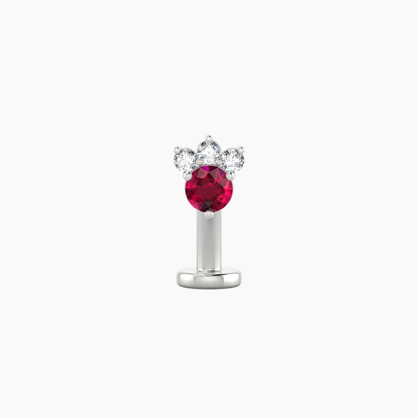 Sedna | 18k White Gold 8 mm 5.5 mm Ruby & Diamond Floating Navel Piercing