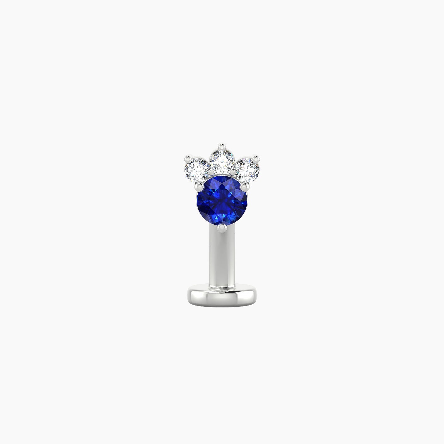 Sedna | 18k White Gold 8 mm 5.5 mm Sapphire & Diamond Floating Navel Piercing