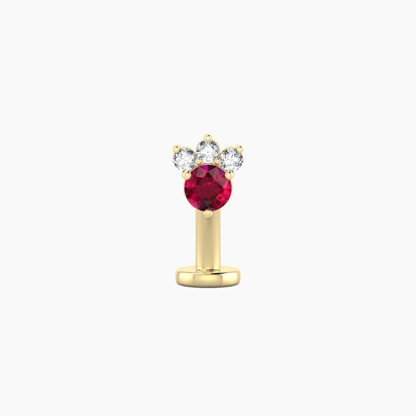 Sedna | 18k Yellow Gold 8 mm 5.5 mm Ruby & Diamond Floating Navel Piercing