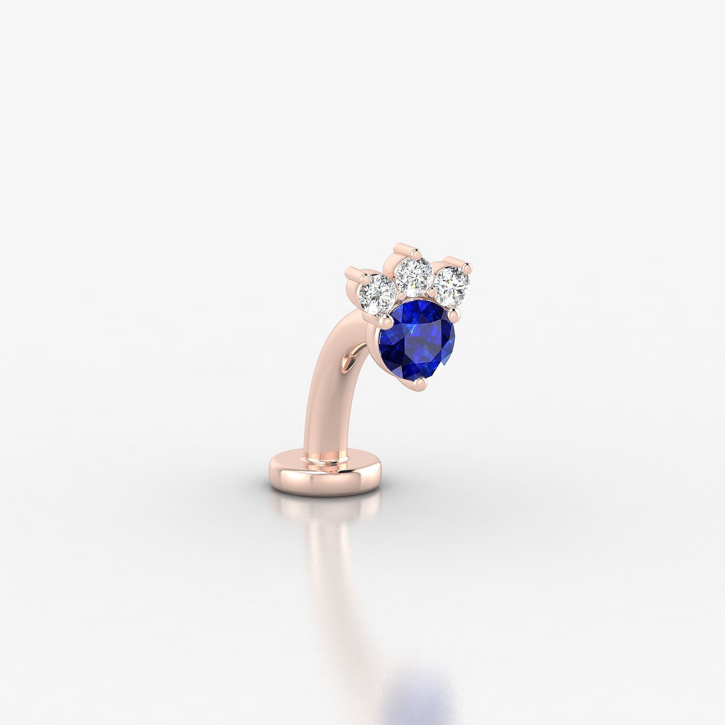 Sedna | 18k Rose Gold 8 mm 5.5 mm Sapphire & Diamond Floating Navel Piercing