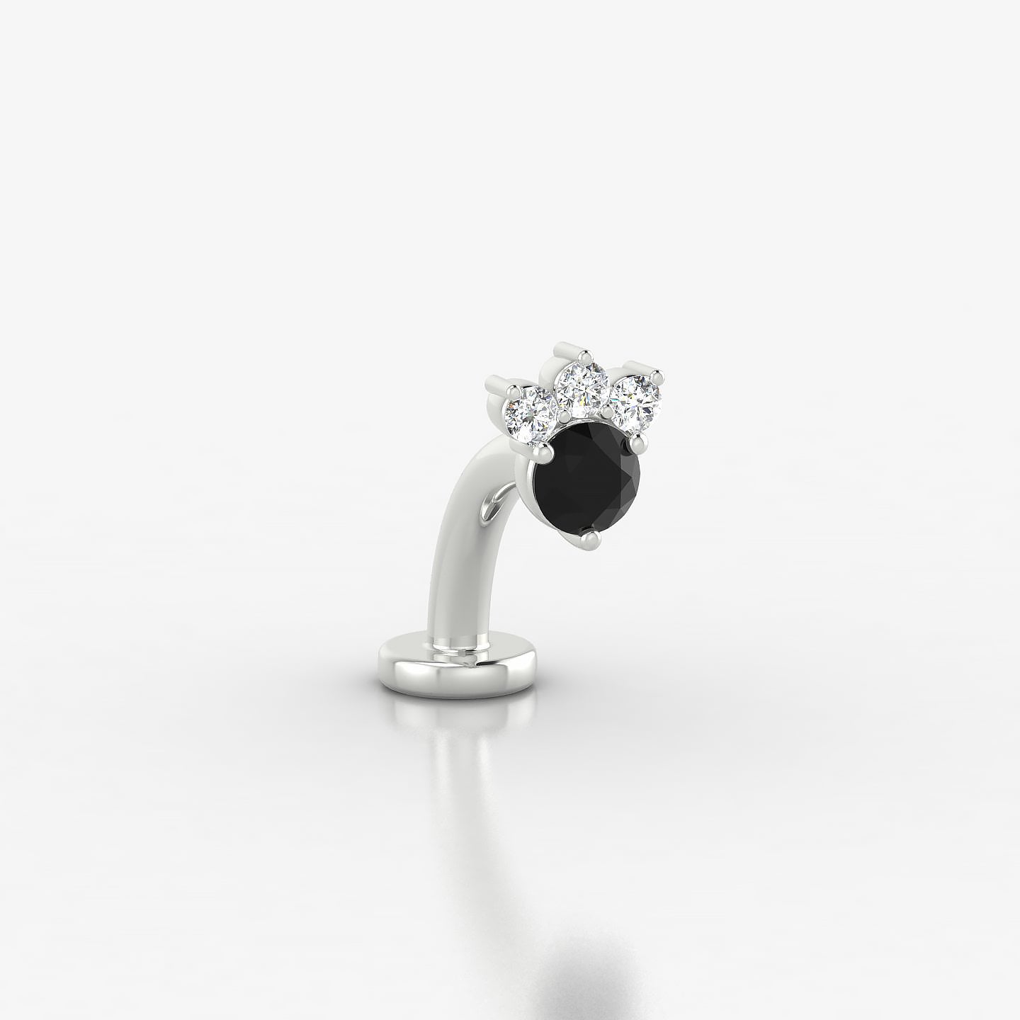 Sedna | 18k White Gold 8 mm 5.5 mm Black Diamond & Diamond Floating Navel Piercing