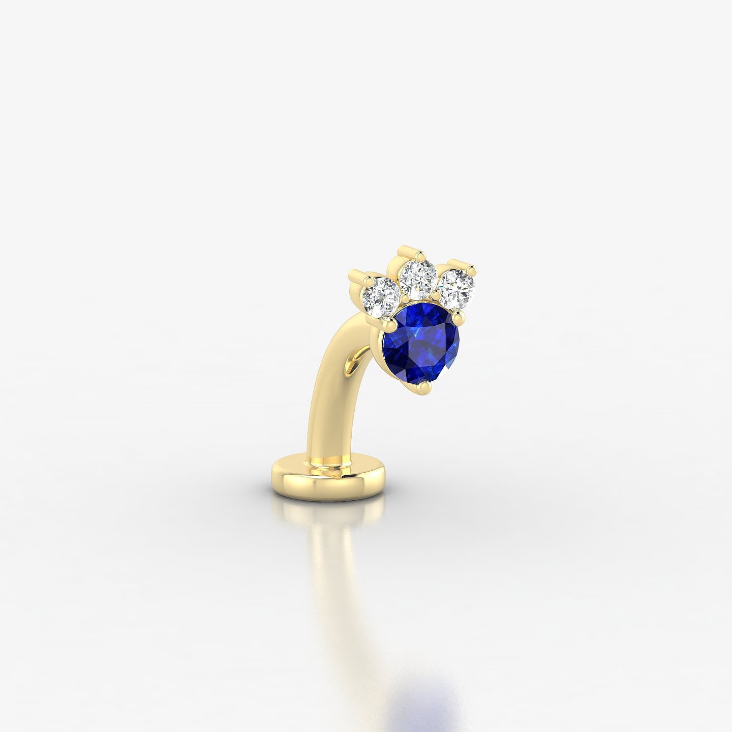 Sedna | 18k Yellow Gold 8 mm 5.5 mm Sapphire & Diamond Floating Navel Piercing