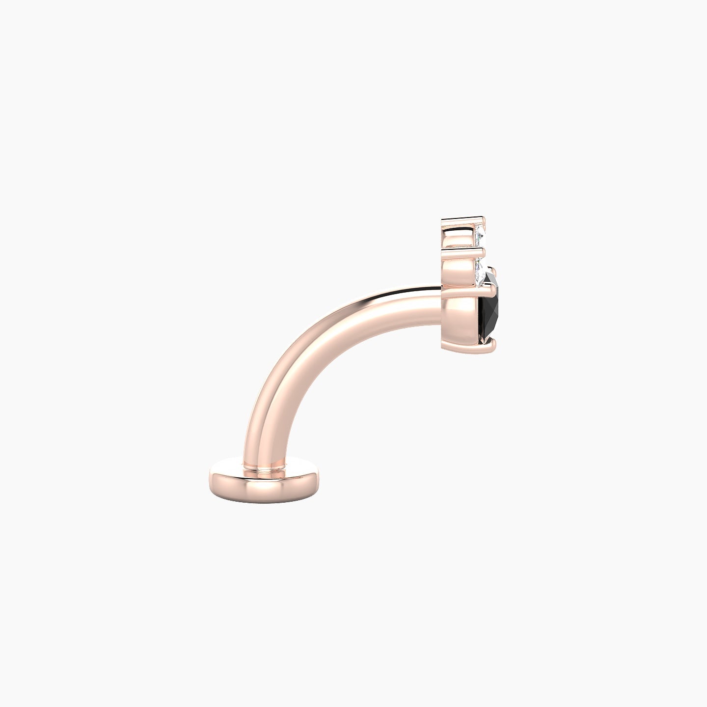 Sedna | 18k Rose Gold 8 mm 5.5 mm Black Diamond & Diamond Floating Navel Piercing