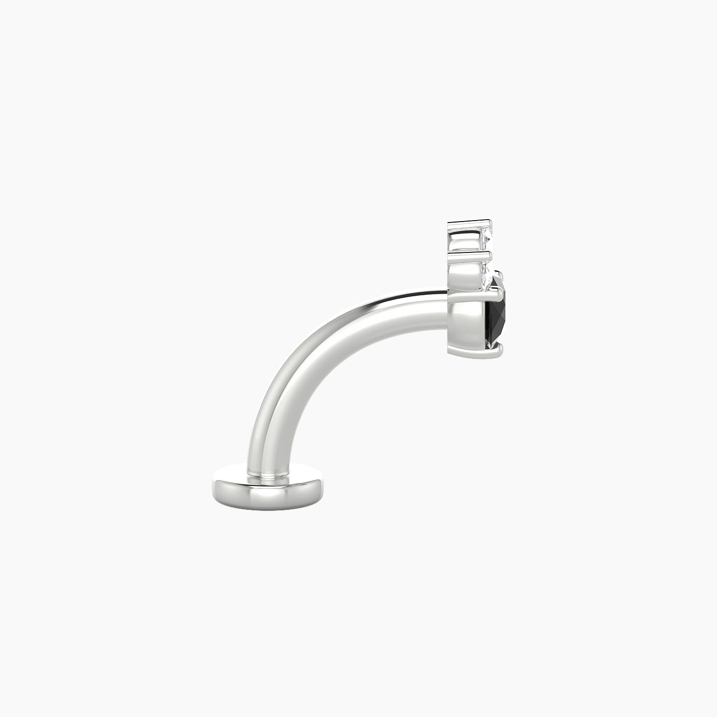 Sedna | 18k White Gold 8 mm 5.5 mm Black Diamond & Diamond Floating Navel Piercing