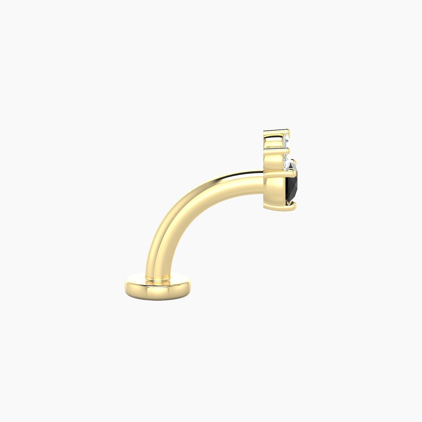 Sedna | 18k Yellow Gold 8 mm 5.5 mm Black Diamond & Diamond Floating Navel Piercing