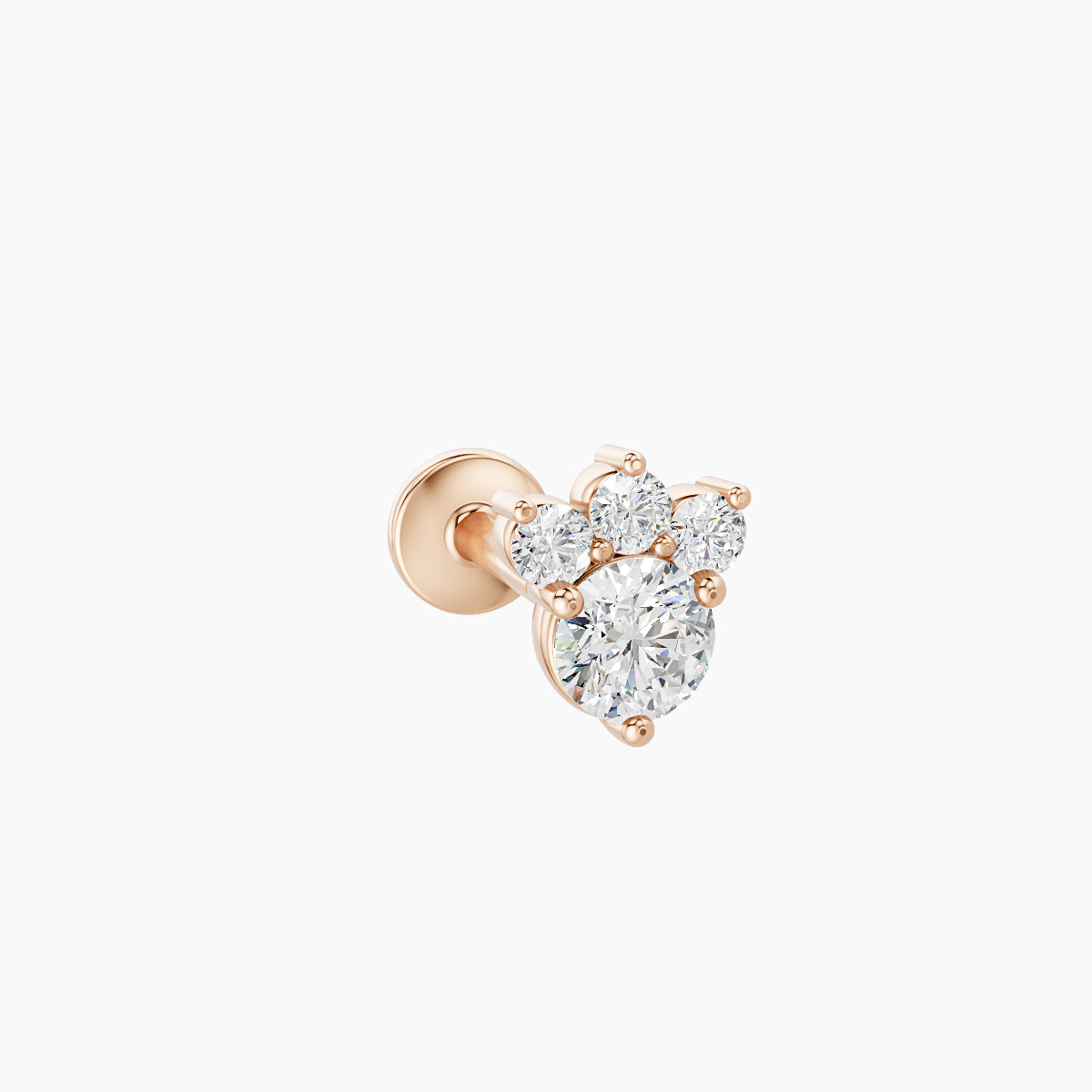 Sedna | 18k Rose Gold 5.5 mm 8 mm Diamond Nose Piercing