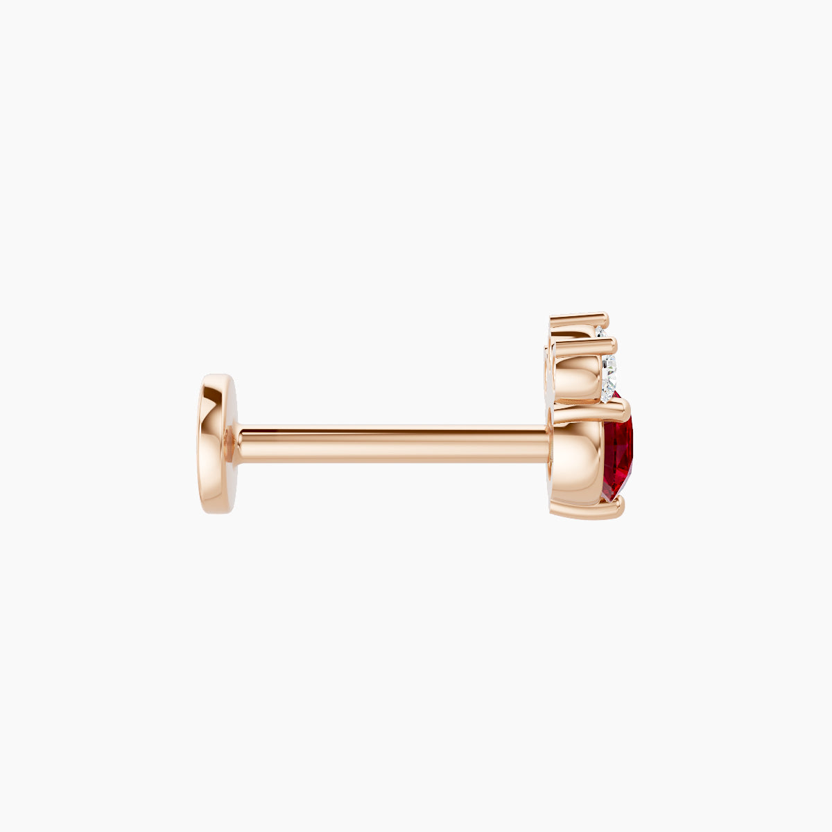 Sedna | 18k Rose Gold 8 mm 5.5 mm Ruby & Diamond Nose Piercing