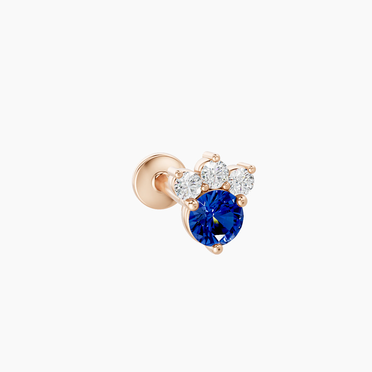 Sedna | 18k Rose Gold 8 mm 5.5 mm Sapphire & Diamond Nose Piercing