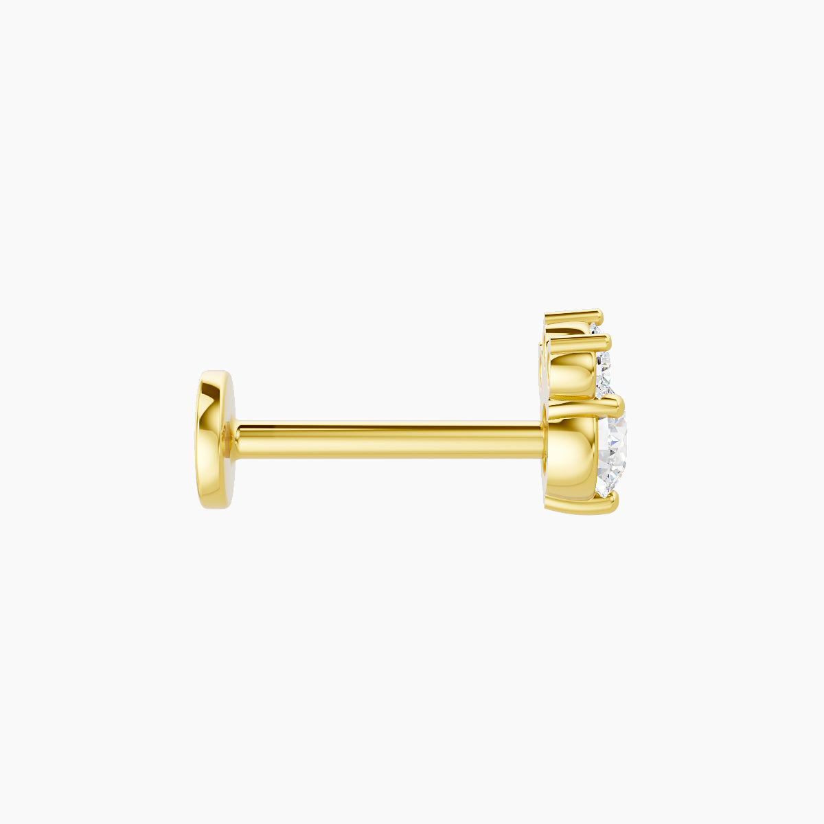 Sedna | 18k Yellow Gold 5.5 mm 8 mm Diamond Nose Piercing
