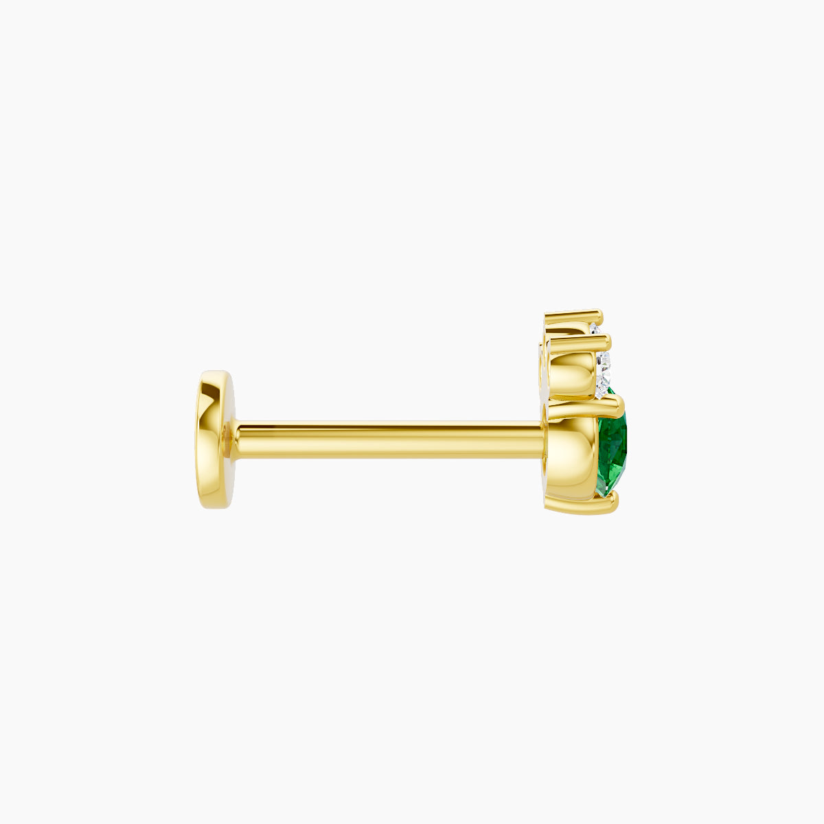 Sedna | 18k Yellow Gold 8 mm 5.5 mm Emerald & Diamond Nose Piercing