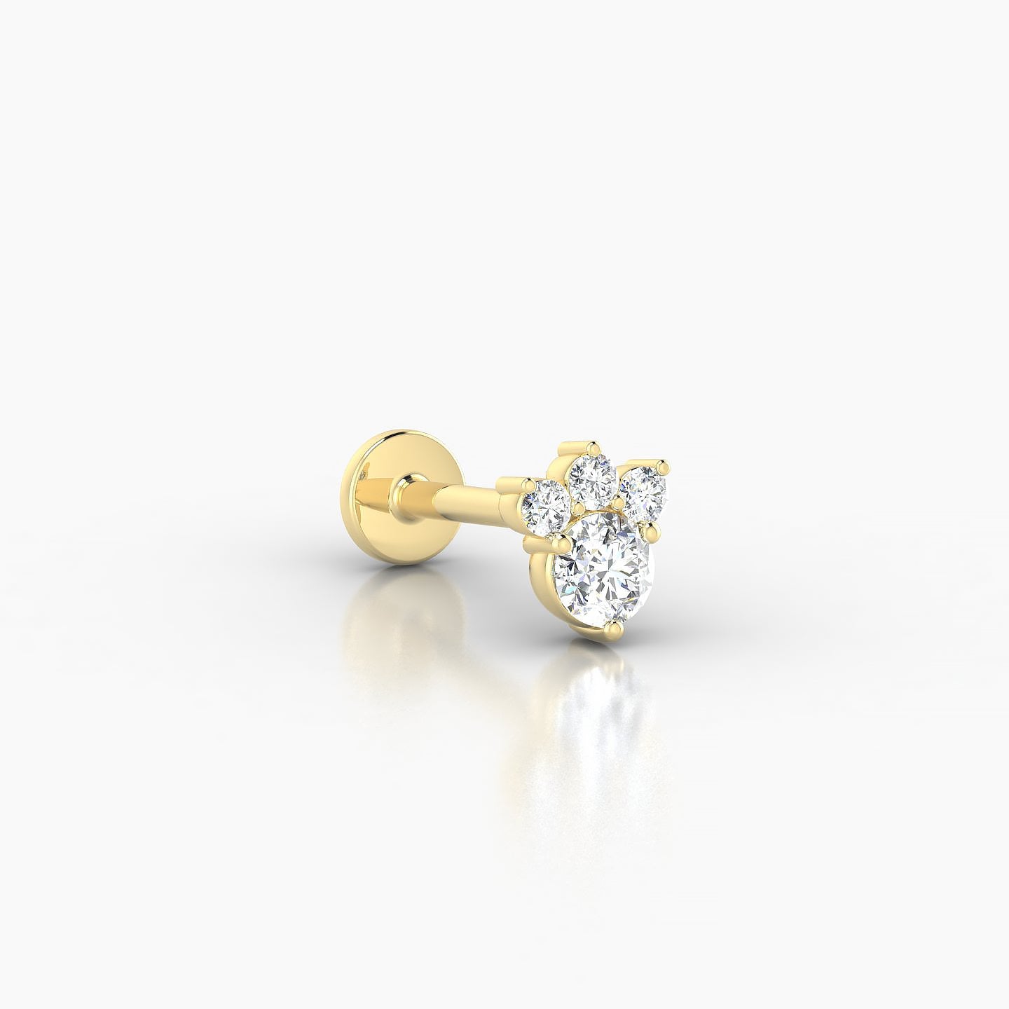 Sedna | 18k Yellow Gold 5.5 mm 8 mm Diamond Nose Piercing