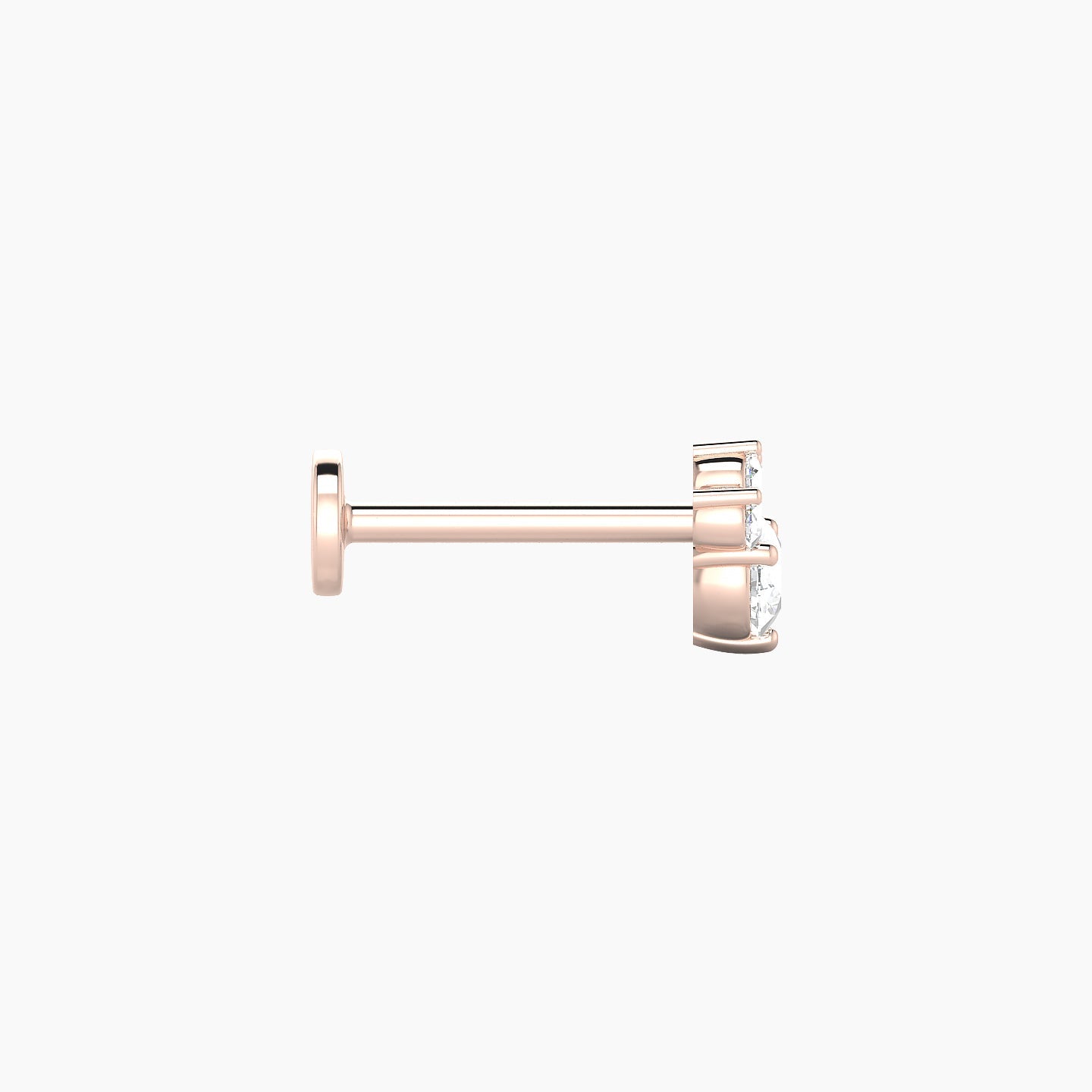 Sedna | 18k Rose Gold 5.5 mm 8 mm Diamond Nose Piercing