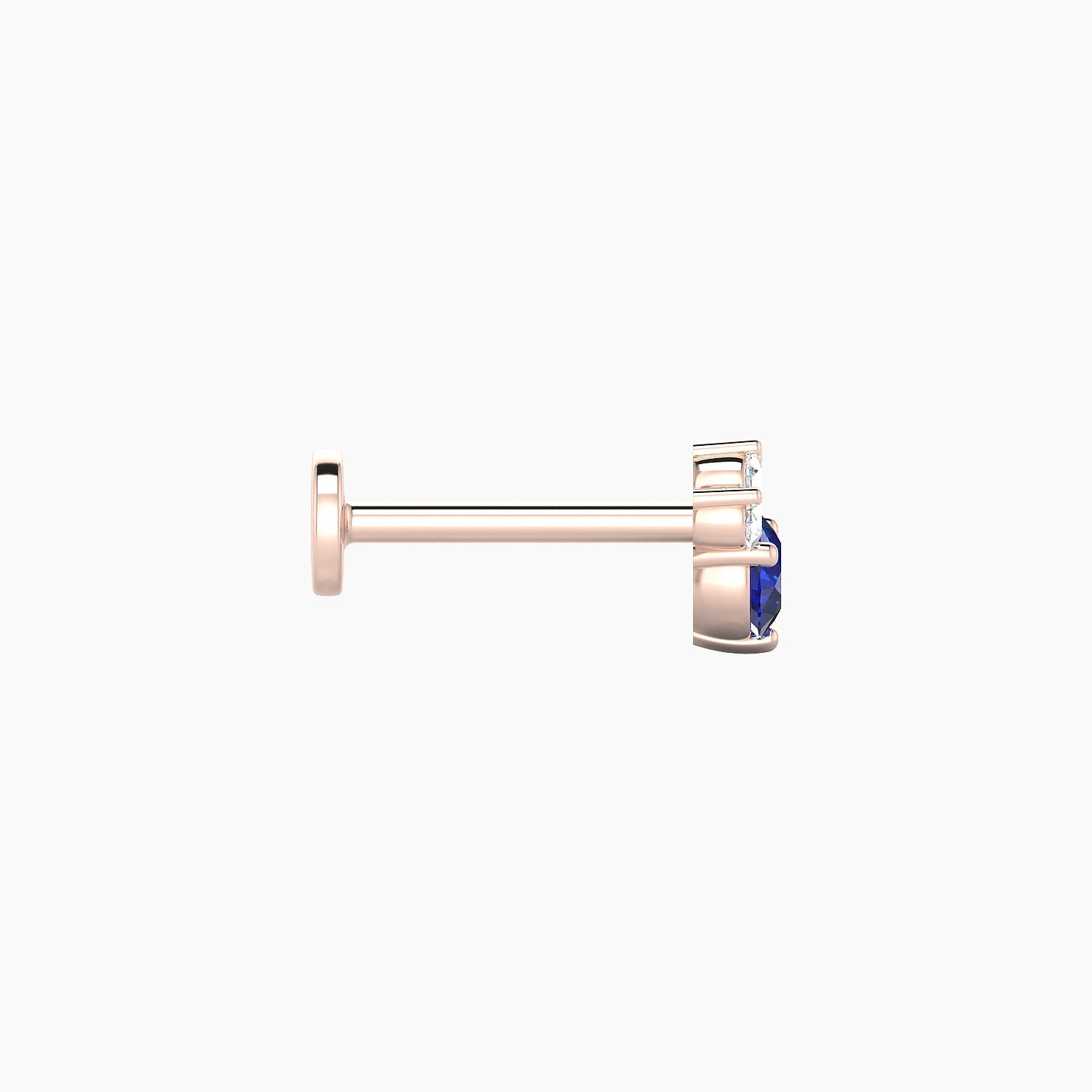 Sedna | 18k Rose Gold 8 mm 5.5 mm Sapphire & Diamond Nose Piercing