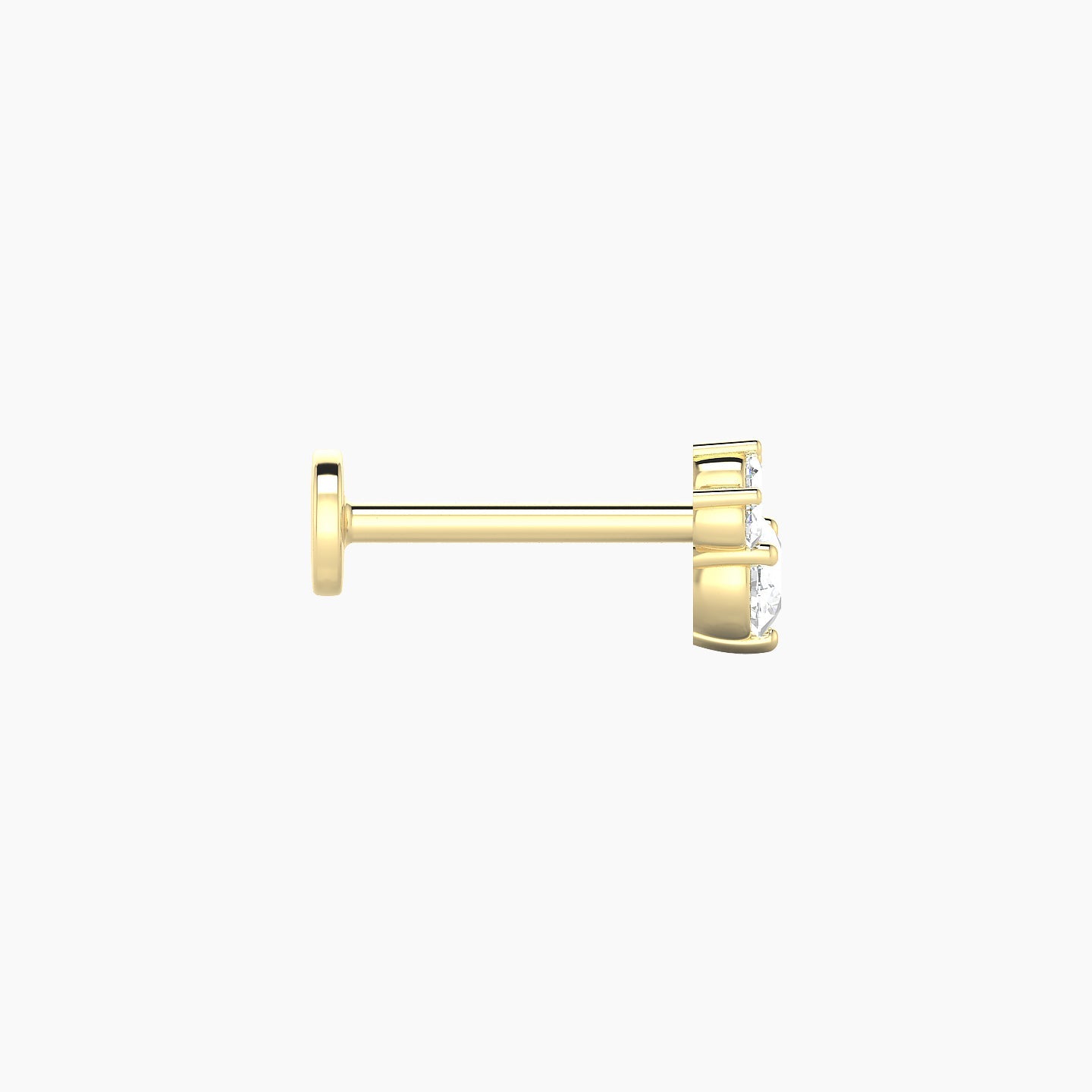 Sedna | 18k Yellow Gold 5.5 mm 8 mm Diamond Nose Piercing
