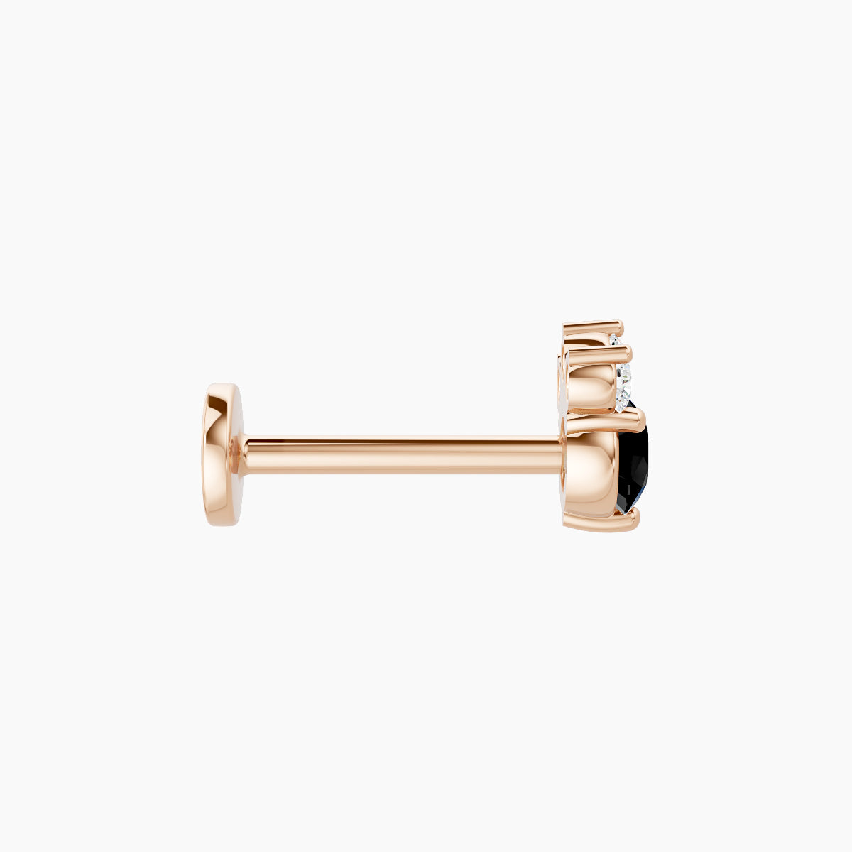 Sedna | 18k Rose Gold 8 mm 5.5 mm Black Diamond & Diamond Piercing