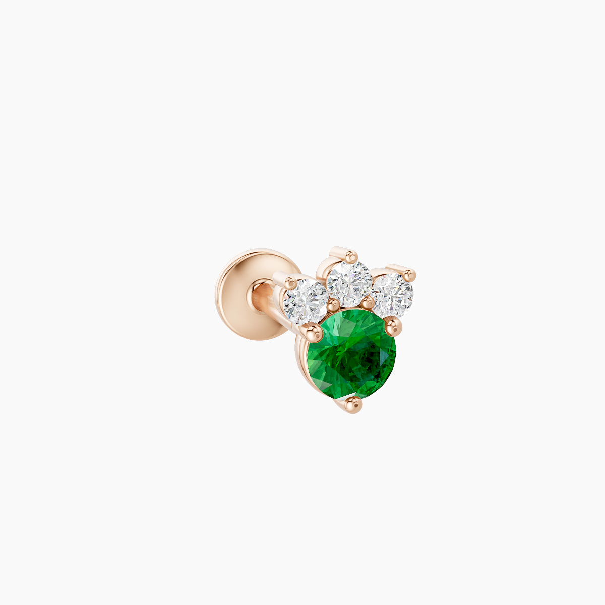 Sedna | 18k Rose Gold 8 mm 5.5 mm Emerald & Diamond Piercing