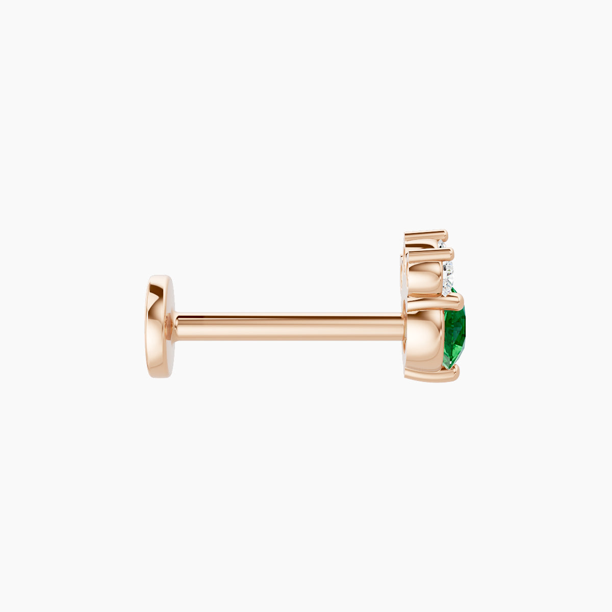 Sedna | 18k Rose Gold 8 mm 5.5 mm Emerald & Diamond Piercing