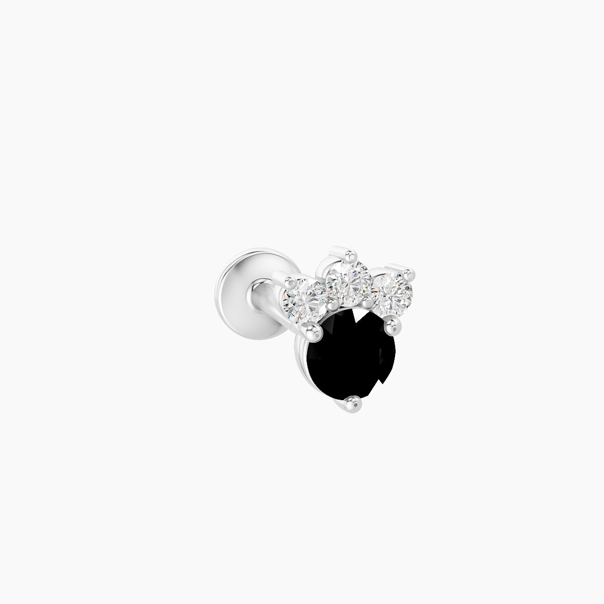 Sedna | 18k White Gold 8 mm 5.5 mm Black Diamond & Diamond Piercing