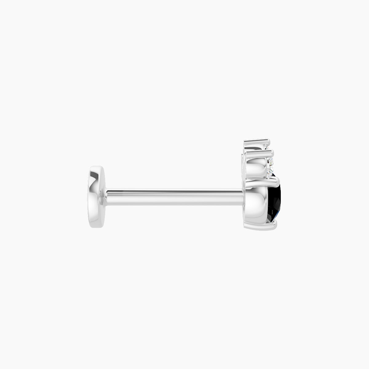 Sedna | 18k White Gold 8 mm 5.5 mm Black Diamond & Diamond Piercing