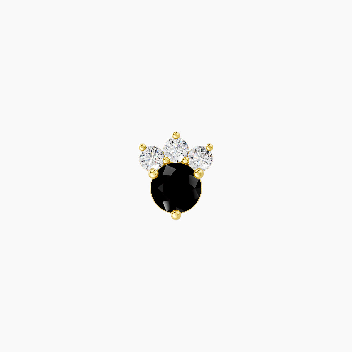 Sedna | 18k Yellow Gold 8 mm 5.5 mm Black Diamond & Diamond Piercing
