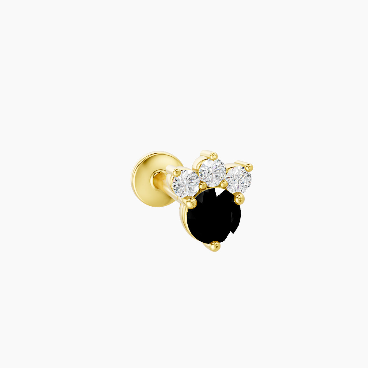 Sedna | 18k Yellow Gold 8 mm 5.5 mm Black Diamond & Diamond Piercing