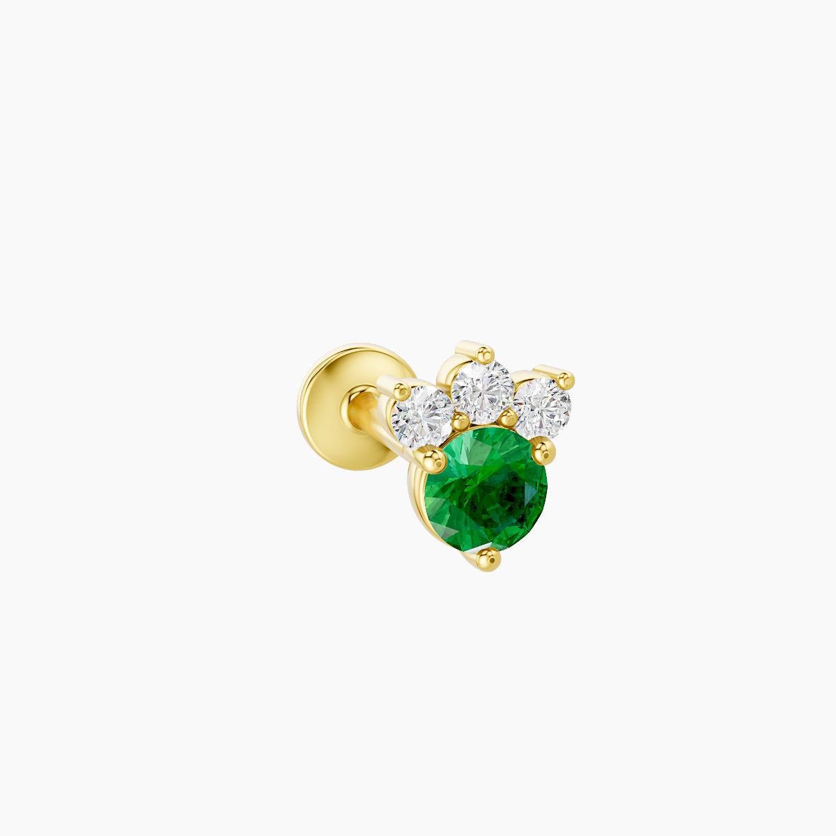 Sedna | 18k Yellow Gold 8 mm 5.5 mm Emerald & Diamond Piercing