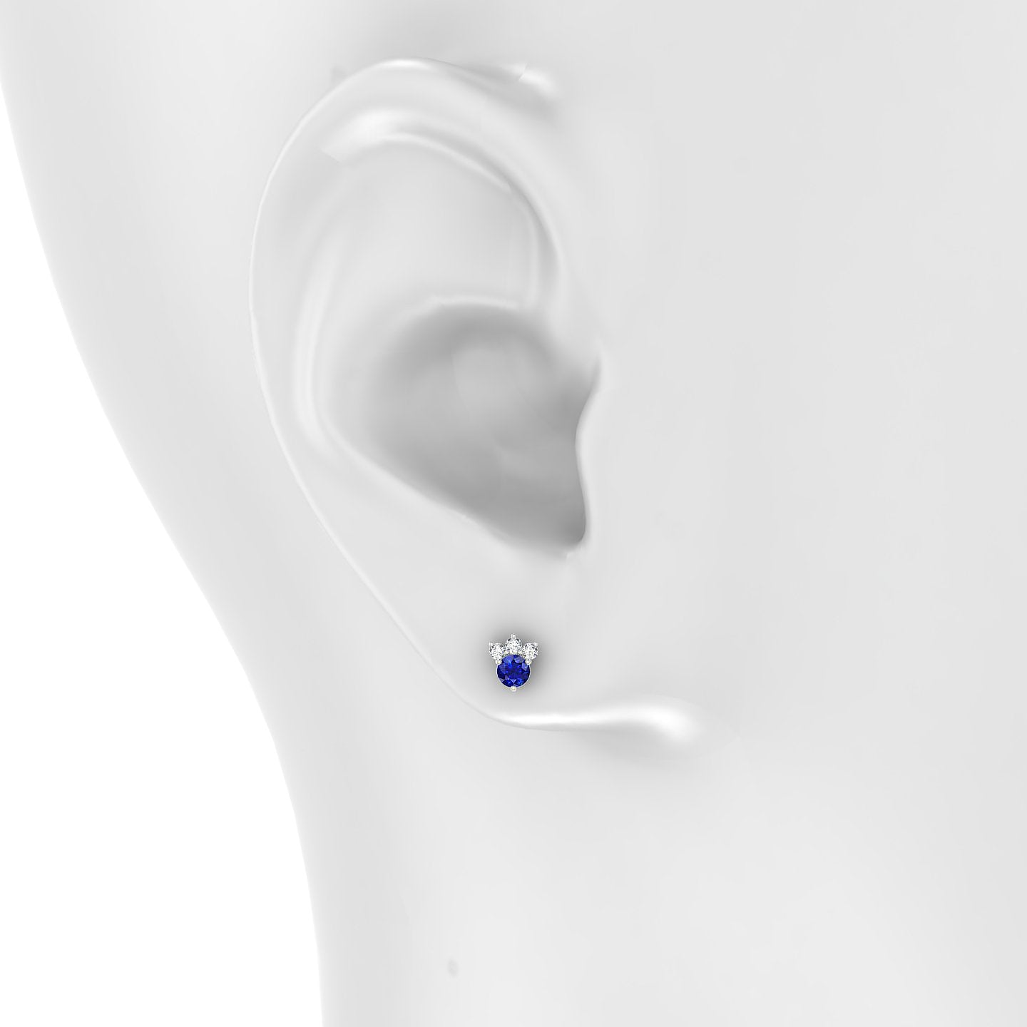 Sedna | 18k White Gold 8 mm 5.5 mm Sapphire & Diamond Piercing