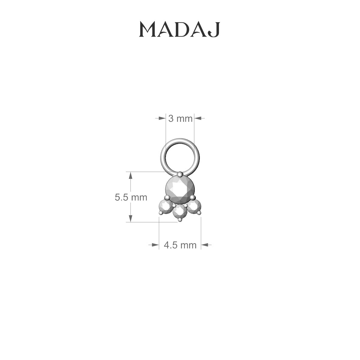 Sedna | 18k Rose Gold 5.5 mm Diamond Charm
