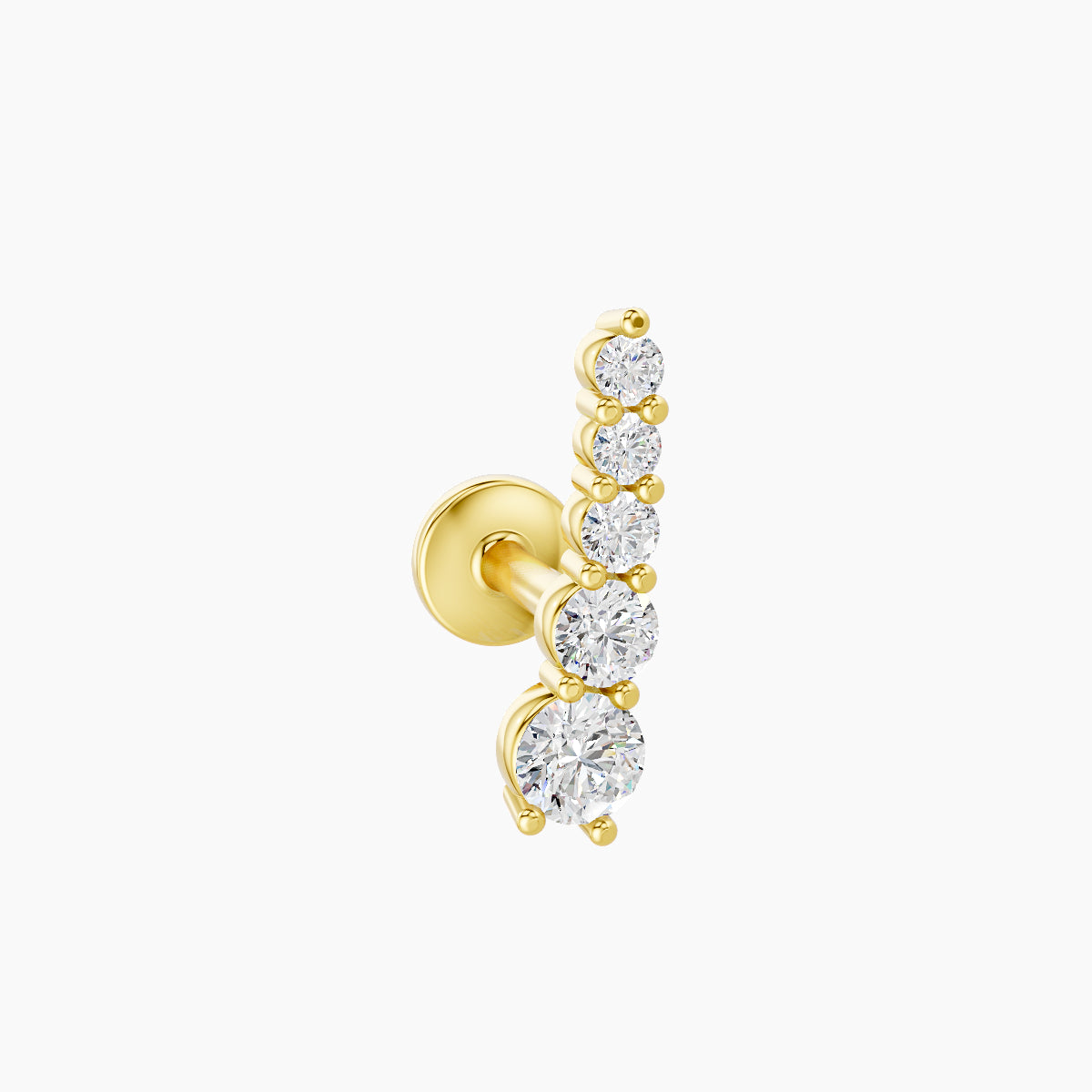 Serthus | 18k Yellow Gold 10 mm 5 mm Long Diamond Left Piercing