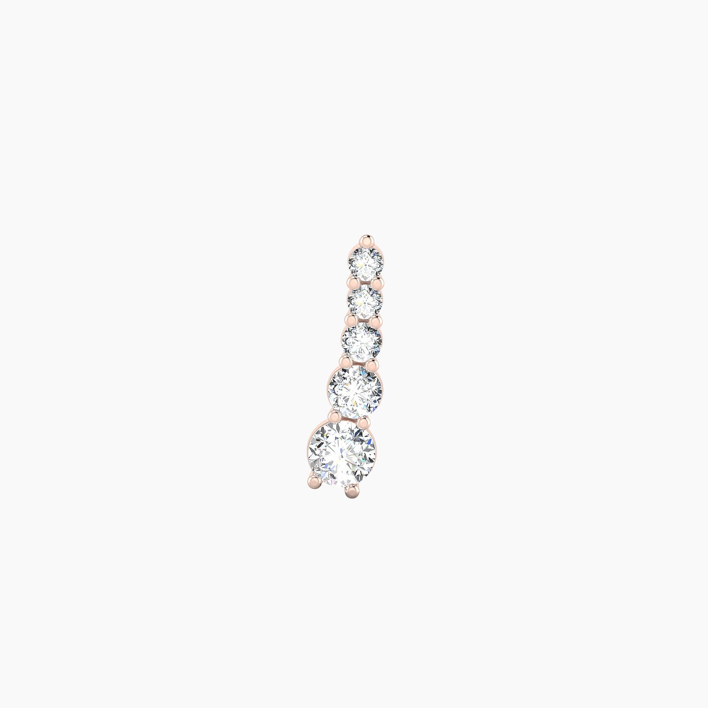 Serthus | 18k Rose Gold 10 mm 5 mm Long Diamond Left Piercing