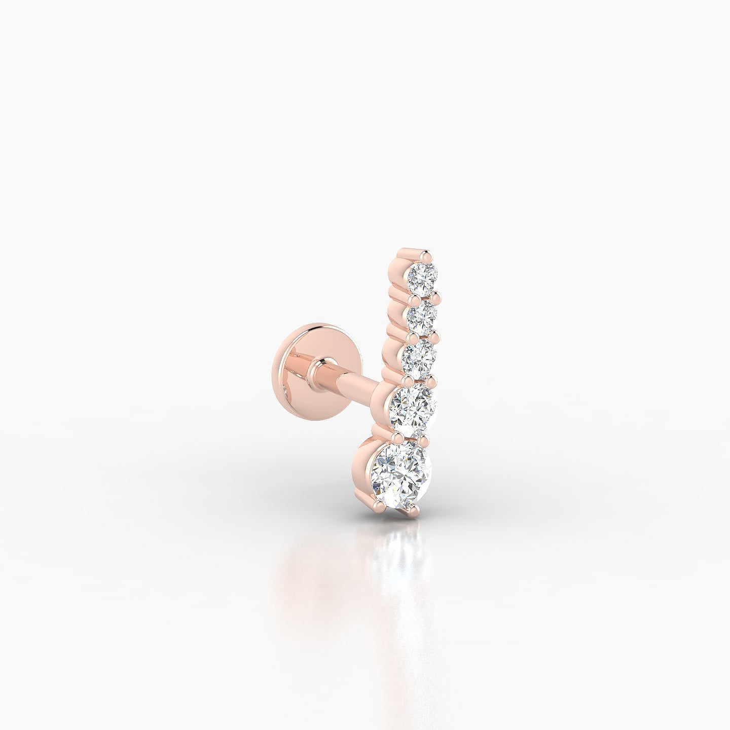 Serthus | 18k Rose Gold 10 mm 5 mm Long Diamond Left Piercing