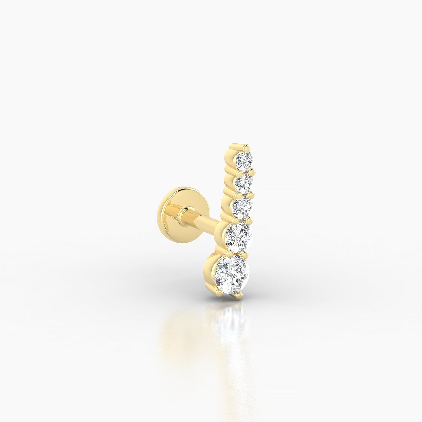 Serthus | 18k Yellow Gold 10 mm 5 mm Long Diamond Left Piercing