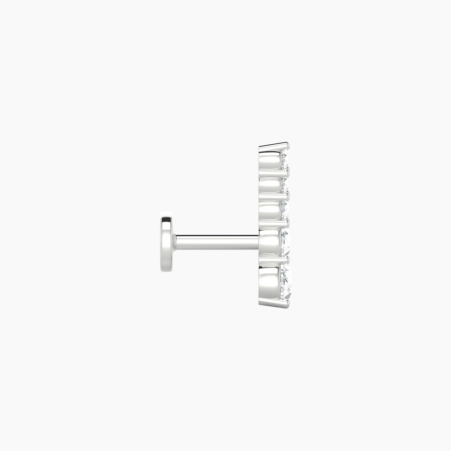 Serthus | 18k White Gold 10 mm 5 mm Long Diamond Left Piercing