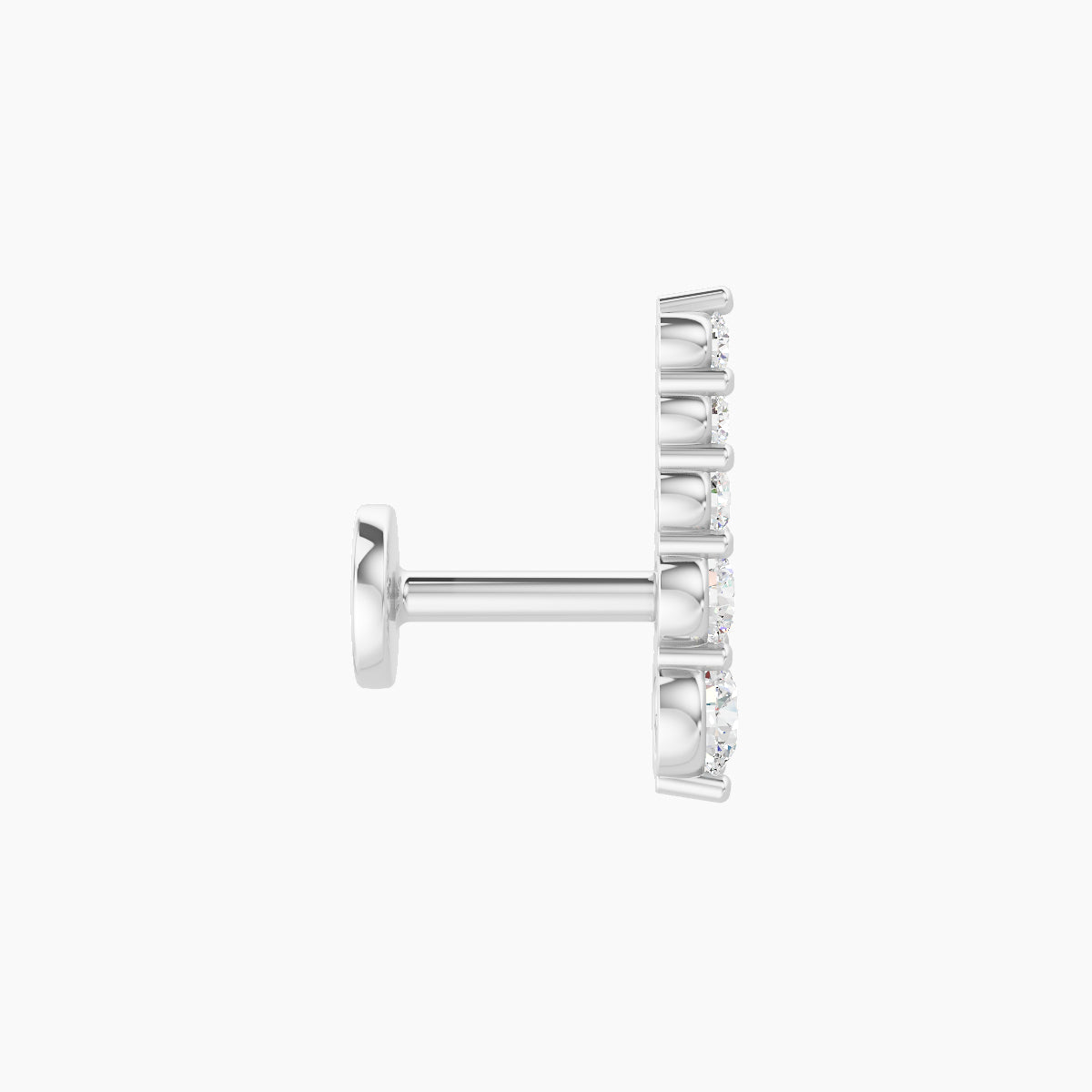 Serthus | 18k White Gold 10 mm 5 mm Long Diamond Right Piercing