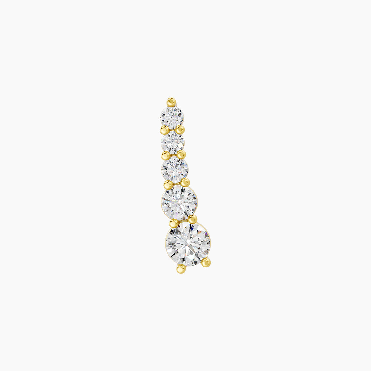 Serthus | 18k Yellow Gold 10 mm 5 mm Long Diamond Right Piercing